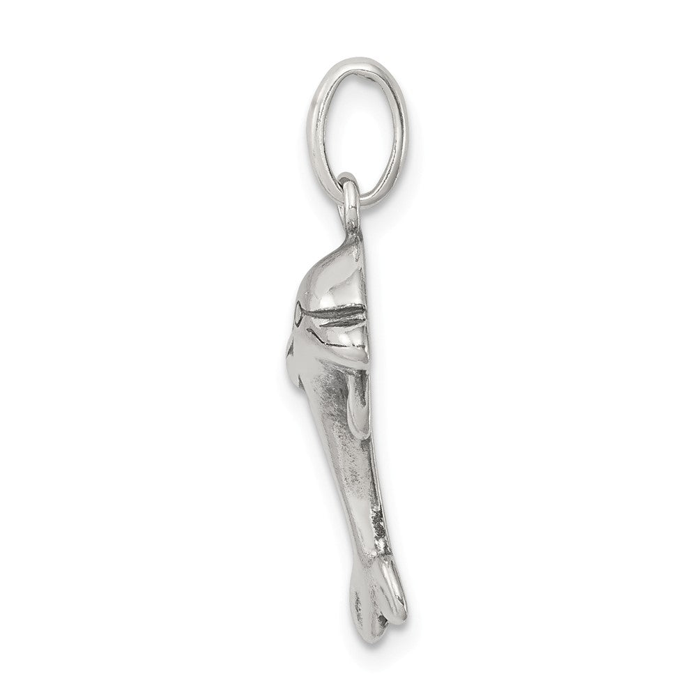 Million Charms 925 Sterling Silver Antiqued Dolphin Pendant