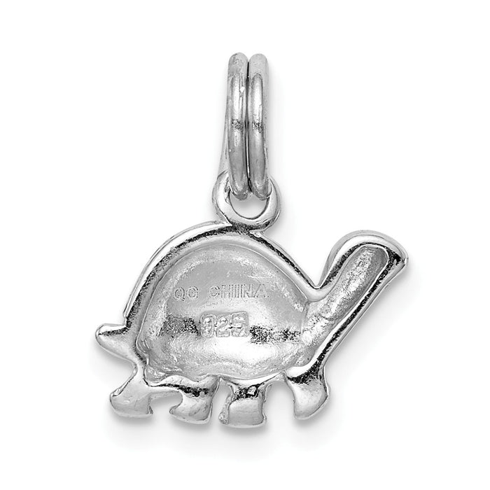 Million Charms 925 Sterling Silver Rhodium-Platedyellow Enamel Turtle Charm