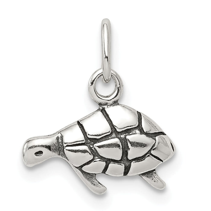 Million Charms 925 Sterling Silver Antiqued Turtle Charm
