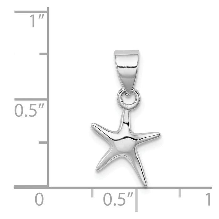 Million Charms 925 Sterling Silver Rhodium-Platednautical Starfish Pendant