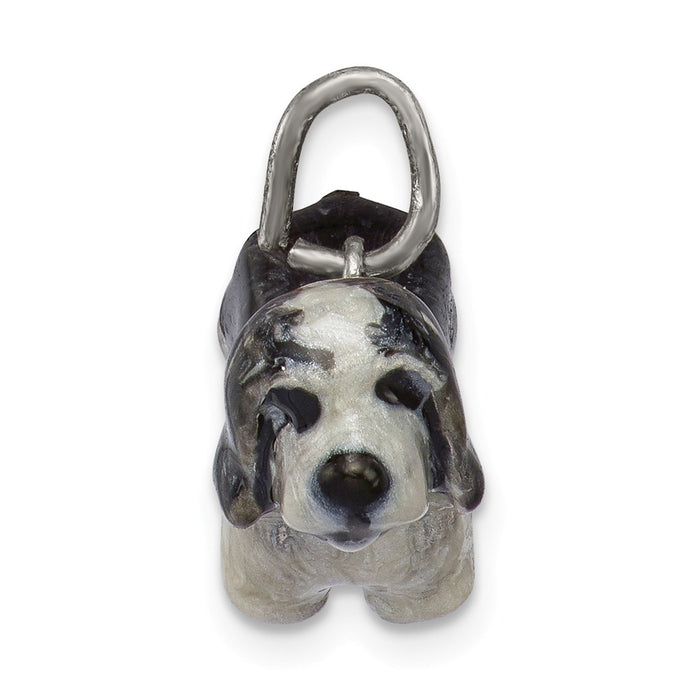 Million Charms 925 Sterling Silver Enameled Bearded Collie Charm