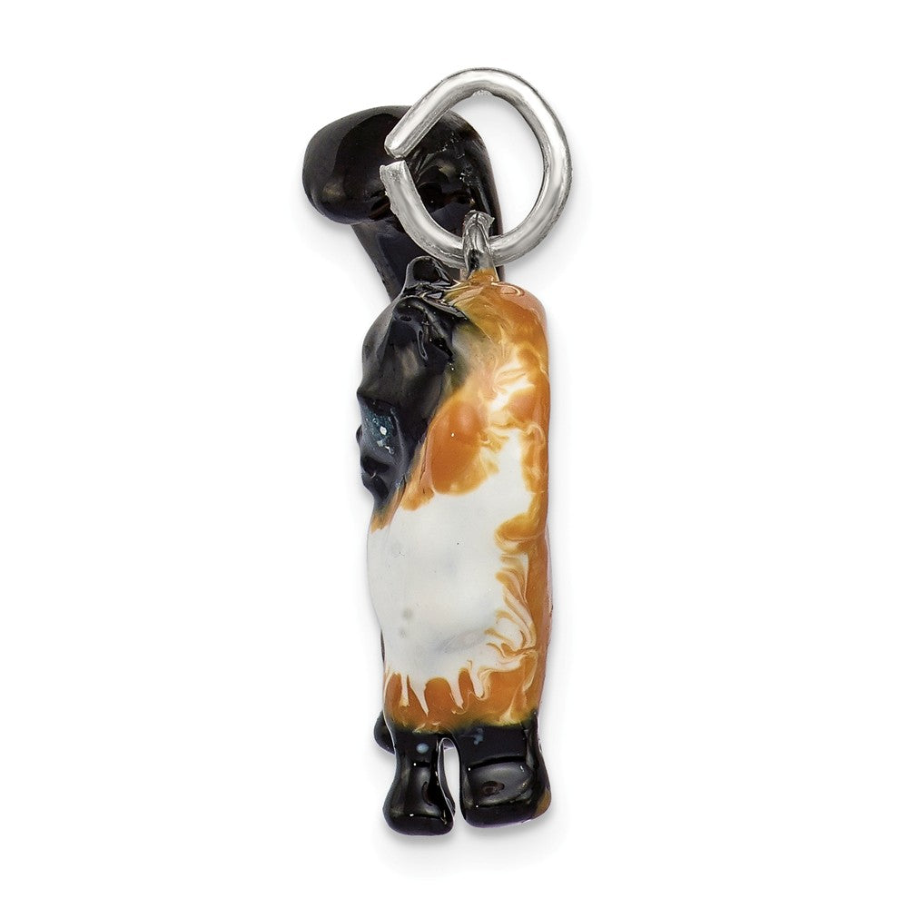 Million Charms 925 Sterling Silver Enameled Calico Cat Charm