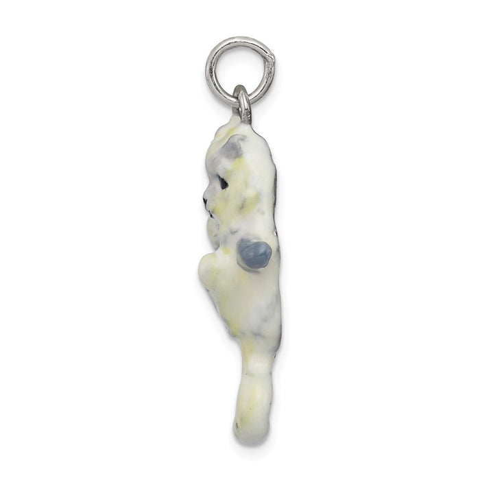 Million Charms 925 Sterling Silver Enameled Cat Hanging Charm