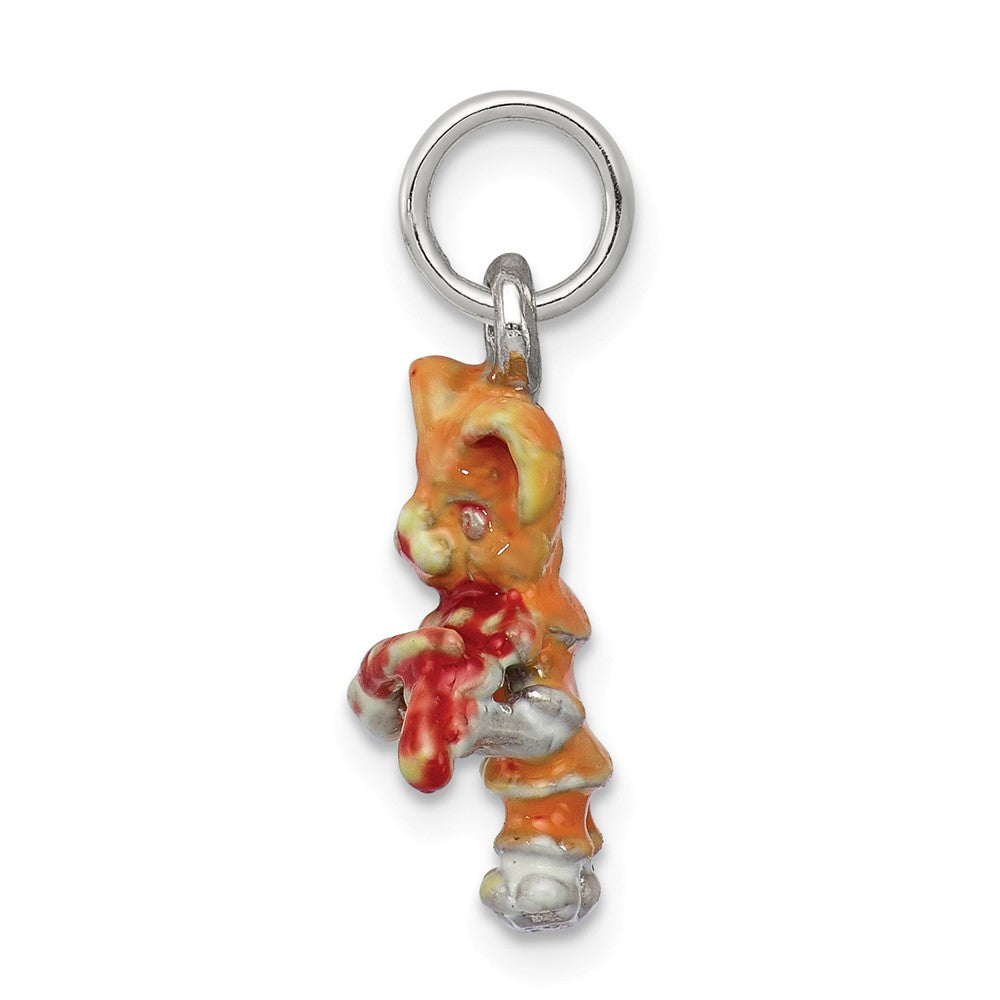 Million Charms 925 Sterling Silver Enamel Cat Playing The Violin Charm