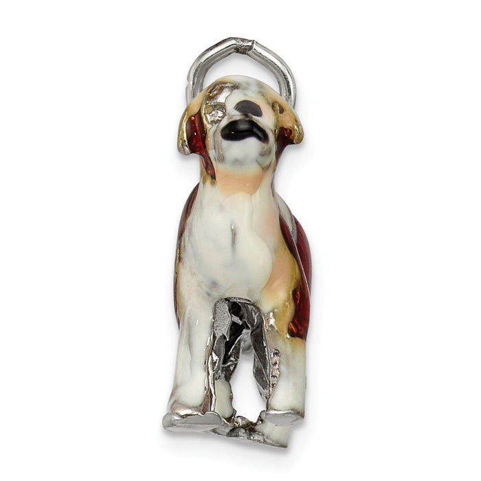 Million Charms 925 Sterling Silver Enameled Religious Saint Bernard Charm