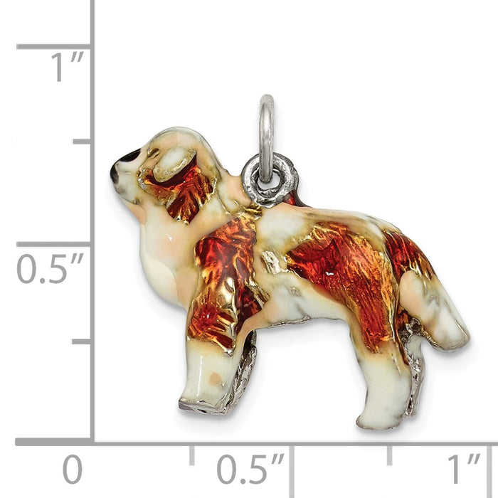 Million Charms 925 Sterling Silver Enameled Religious Saint Bernard Charm