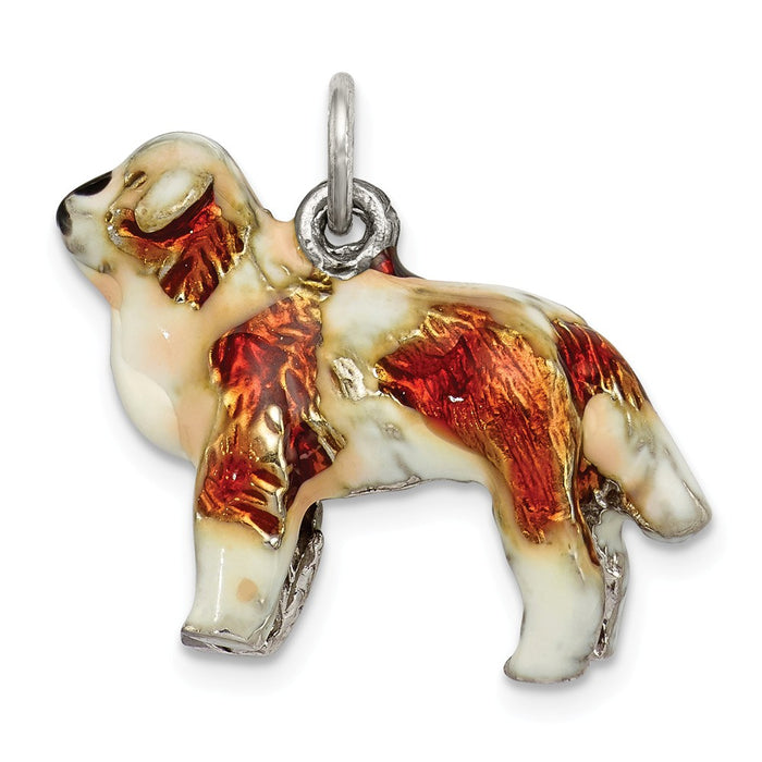 Million Charms 925 Sterling Silver Enameled Religious Saint Bernard Charm