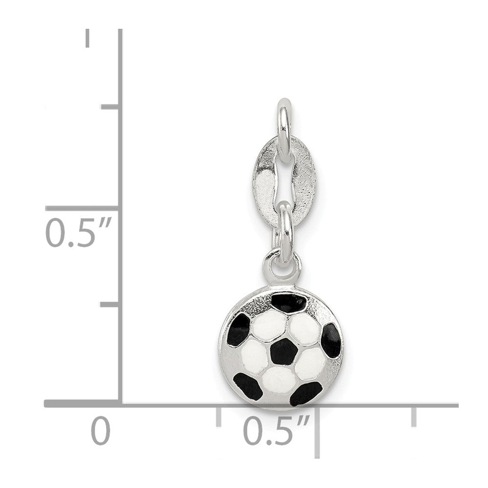 Million Charms 925 Sterling Silver Enameled Sports Soccer Ball Charm