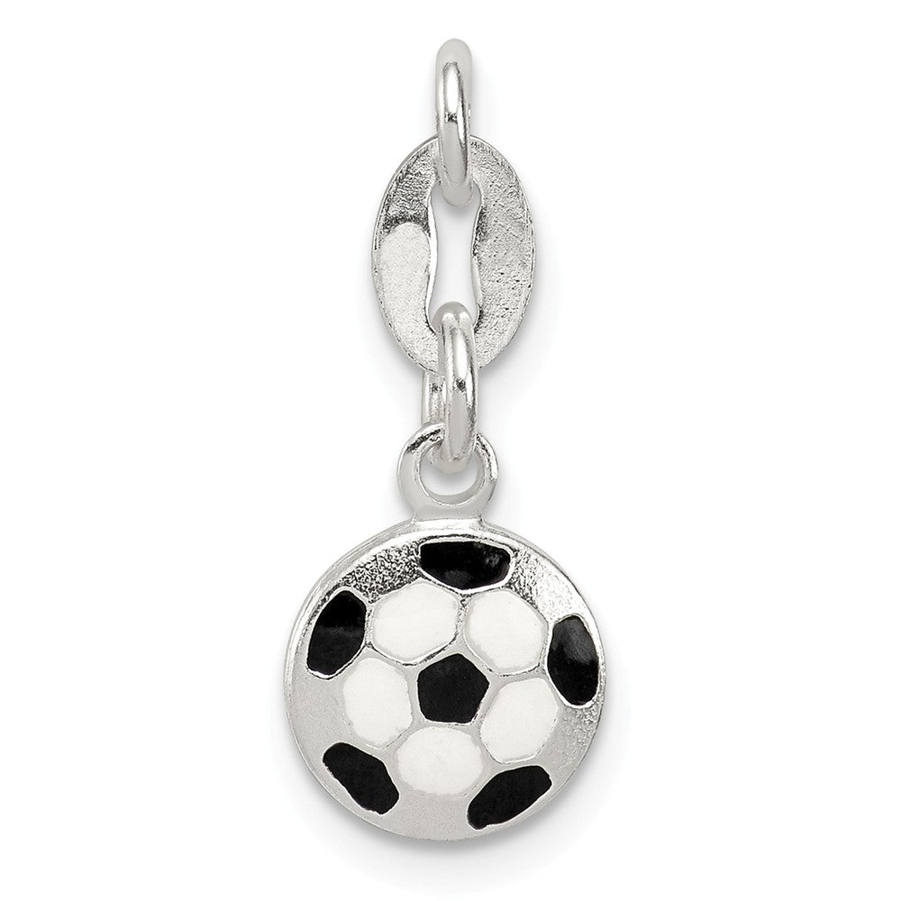 Million Charms 925 Sterling Silver Enameled Sports Soccer Ball Charm