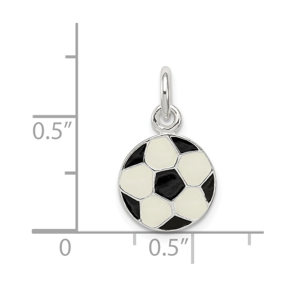 Million Charms 925 Sterling Silver Enameled Sports Soccer Ball Charm