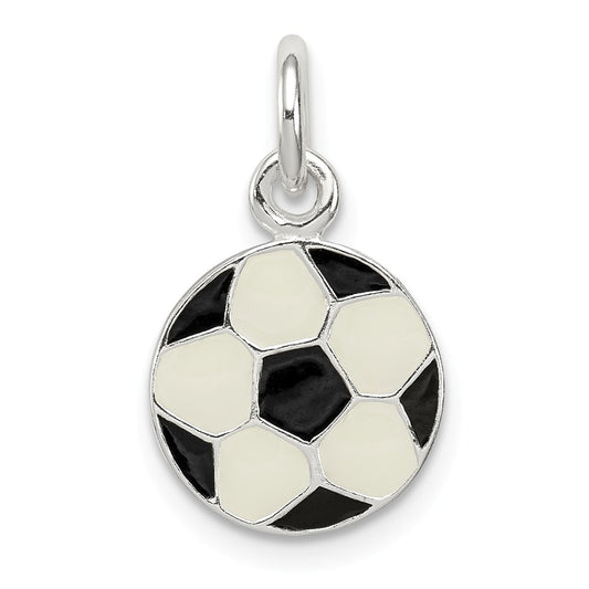 Million Charms 925 Sterling Silver Enameled Sports Soccer Ball Charm