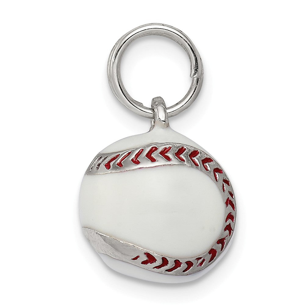 Million Charms 925 Sterling Silver 3D Enamel Sports Baseball Charm
