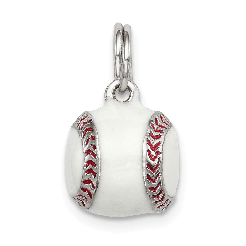 Million Charms 925 Sterling Silver 3D Enamel Sports Baseball Charm