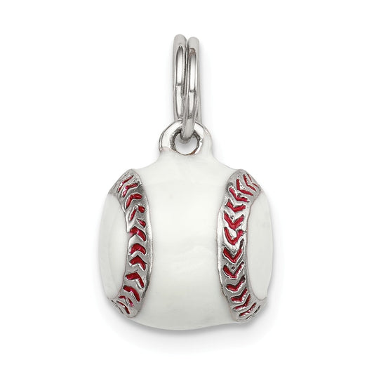 Million Charms 925 Sterling Silver 3D Enamel Sports Baseball Charm