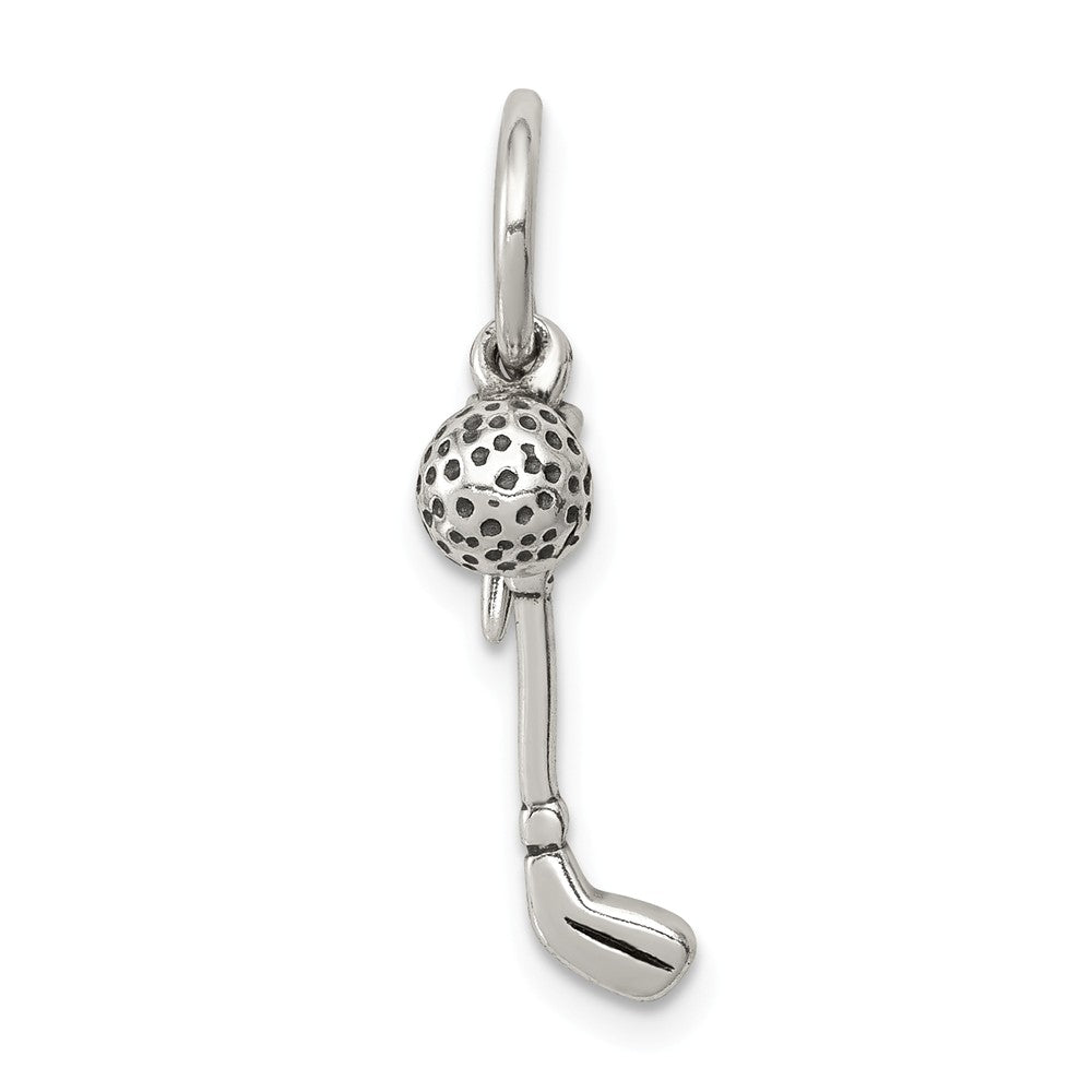 Million Charms 925 Sterling Silver Antiqued Golfer'S Charm