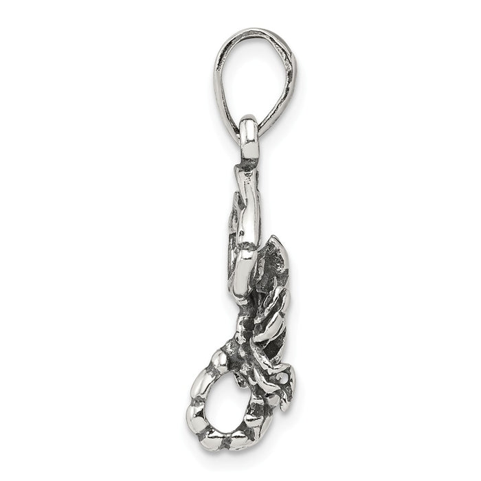 Million Charms 925 Sterling Silver Antiqued Scorpio Pendant