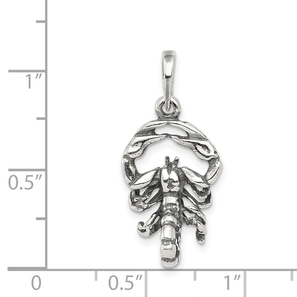 Million Charms 925 Sterling Silver Antiqued Scorpio Pendant