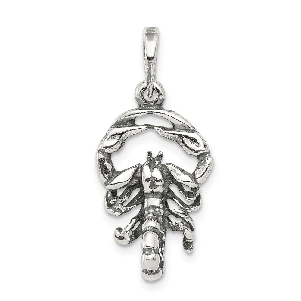 Million Charms 925 Sterling Silver Antiqued Scorpio Pendant