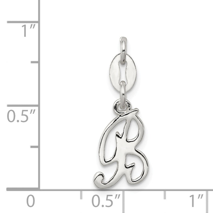 Million Charms 925 Sterling Silver Alphabet Letter Initial B Pendant