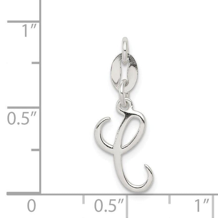 Million Charms 925 Sterling Silver Alphabet Letter Initial C Pendant