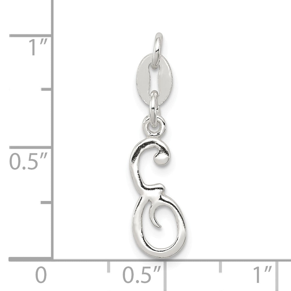 Million Charms 925 Sterling Silver Alphabet Letter Initial E Pendant
