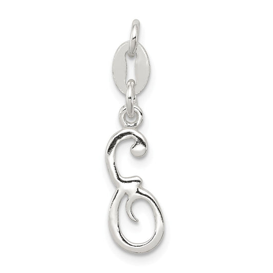 Million Charms 925 Sterling Silver Alphabet Letter Initial E Pendant