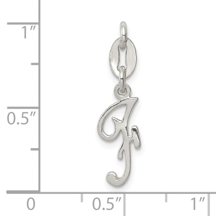 Million Charms 925 Sterling Silver Alphabet Letter Initial F Pendant