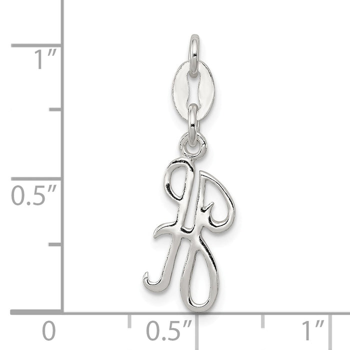 Million Charms 925 Sterling Silver Alphabet Letter Initial H Pendant