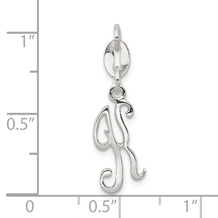 Million Charms 925 Sterling Silver Alphabet Letter Initial K Pendant