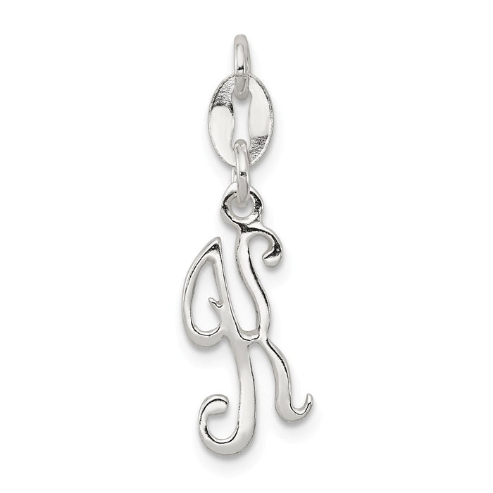 Million Charms 925 Sterling Silver Alphabet Letter Initial K Pendant