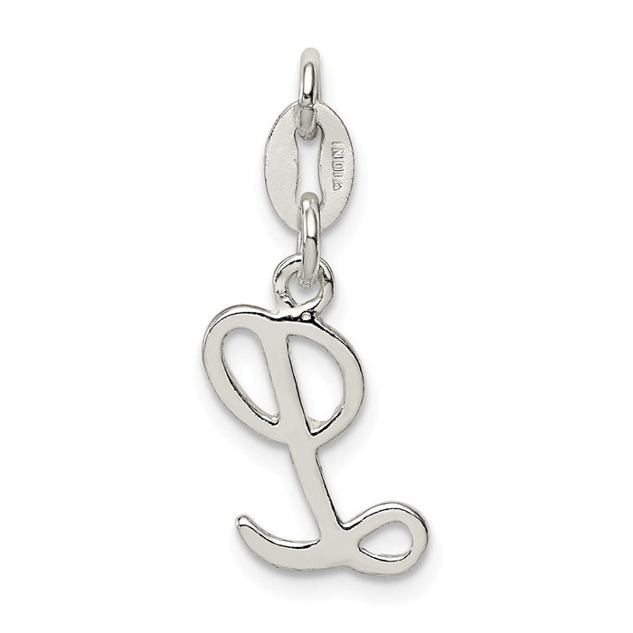 Million Charms 925 Sterling Silver Alphabet Letter Initial L Pendant