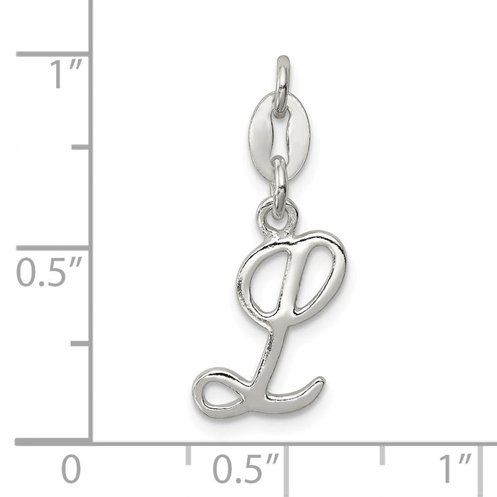 Million Charms 925 Sterling Silver Alphabet Letter Initial L Pendant