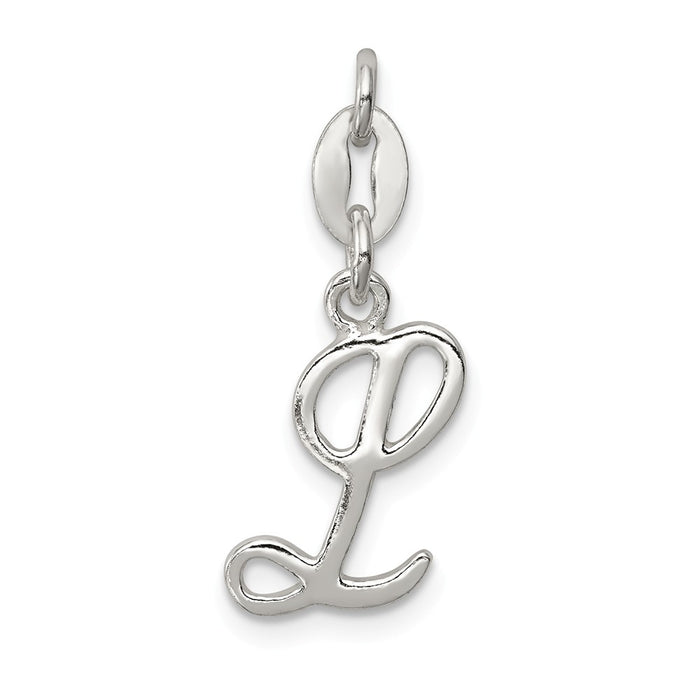 Million Charms 925 Sterling Silver Alphabet Letter Initial L Pendant