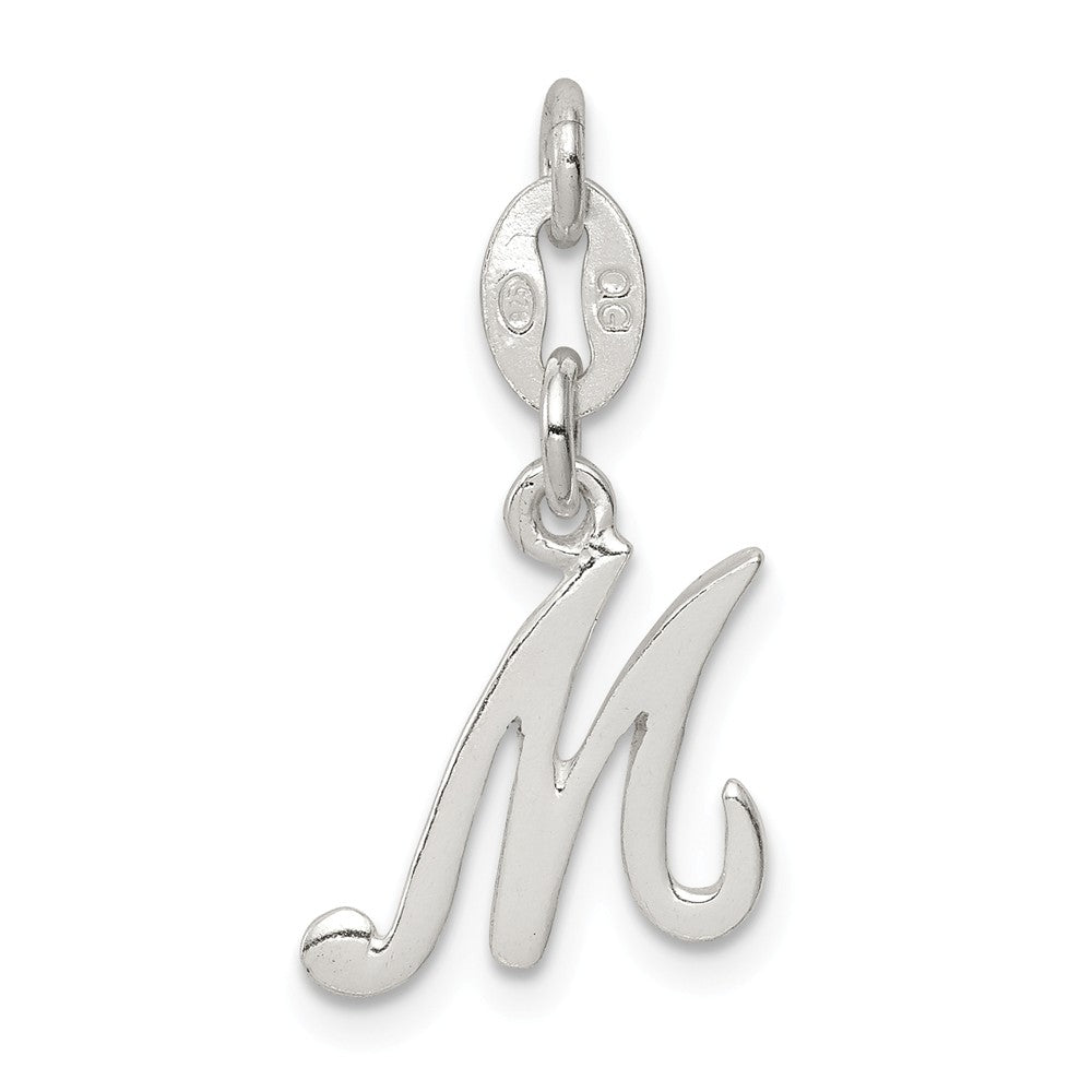 Million Charms 925 Sterling Silver Alphabet Letter Initial M Pendant