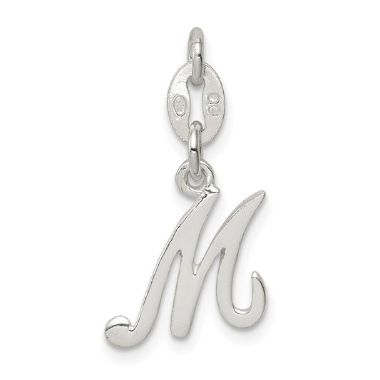 Million Charms 925 Sterling Silver Alphabet Letter Initial M Pendant