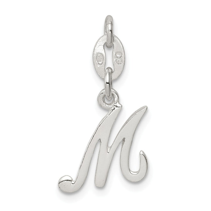 Million Charms 925 Sterling Silver Alphabet Letter Initial M Pendant