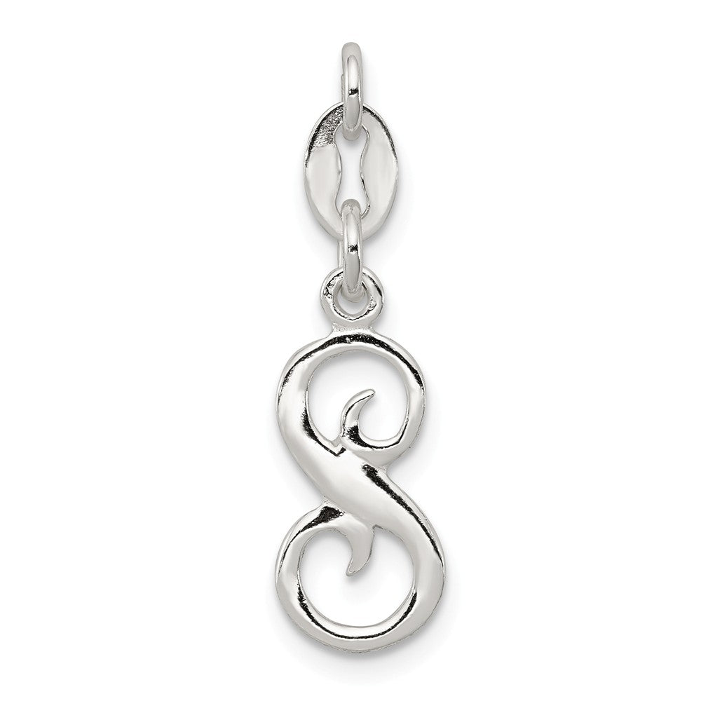Million Charms 925 Sterling Silver Alphabet Letter Initial S Pendant