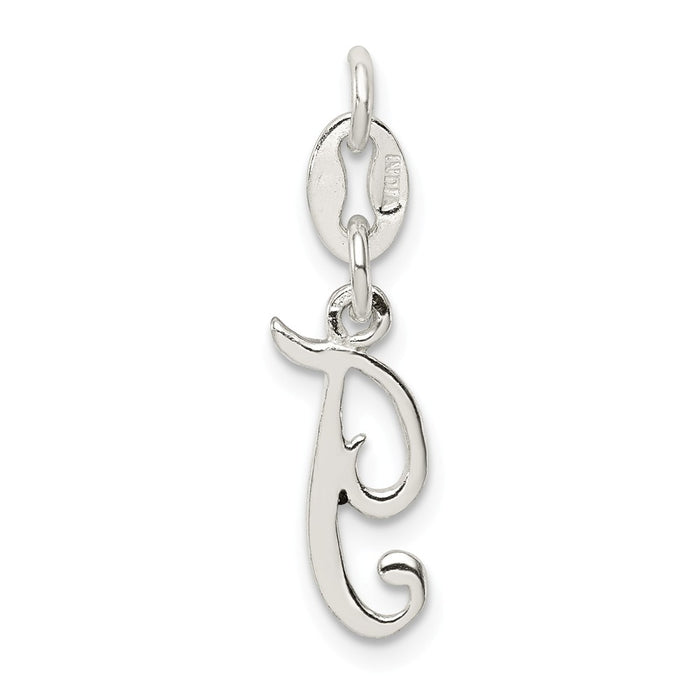 Million Charms 925 Sterling Silver Alphabet Letter Initial T Pendant