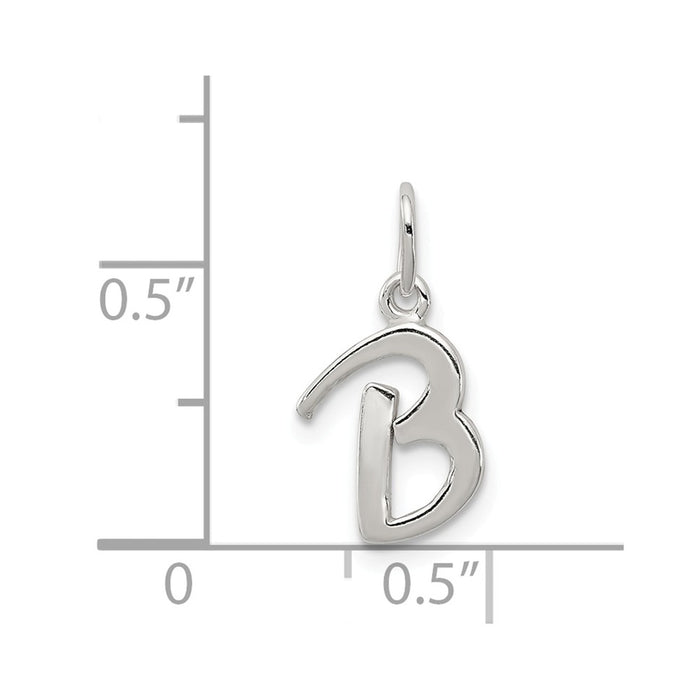 Million Charms 925 Sterling Silver Alphabet Letter Initial B Pendant