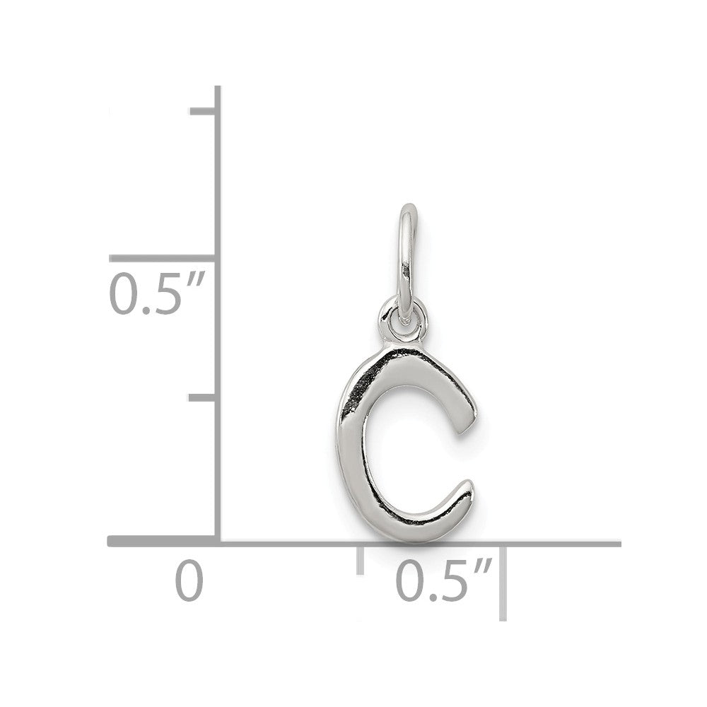 Million Charms 925 Sterling Silver Alphabet Letter Initial C Pendant