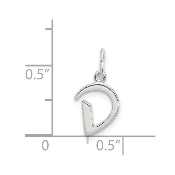 Million Charms 925 Sterling Silver Alphabet Letter Initial D Pendant