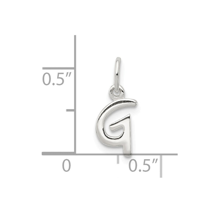 Million Charms 925 Sterling Silver Alphabet Letter Initial G Pendant