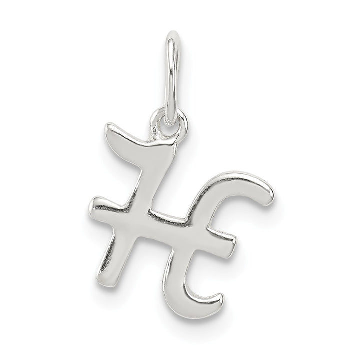 Million Charms 925 Sterling Silver Alphabet Letter Initial H Pendant