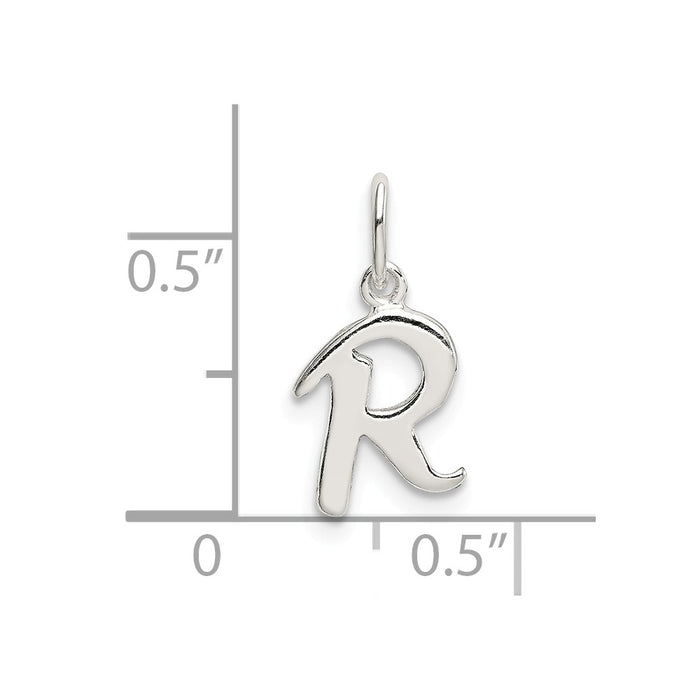 Million Charms 925 Sterling Silver Alphabet Letter Initial R Pendant