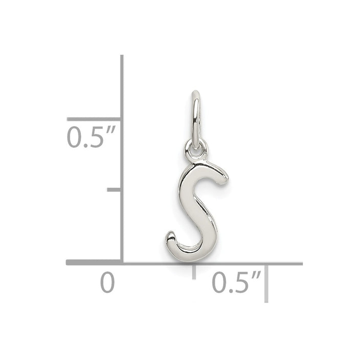 Million Charms 925 Sterling Silver Alphabet Letter Initial S Pendant