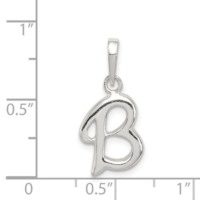 Million Charms 925 Sterling Silver Alphabet Letter Initial B Pendant