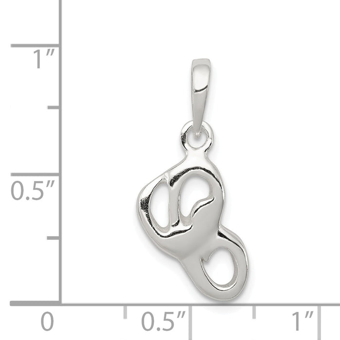 Million Charms 925 Sterling Silver Alphabet Letter Initial C Pendant