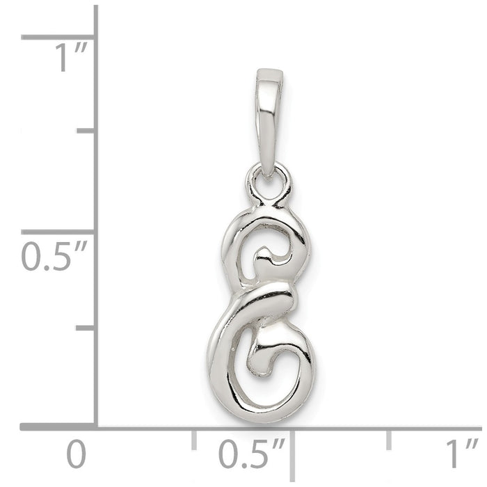 Million Charms 925 Sterling Silver Alphabet Letter Initial E Pendant