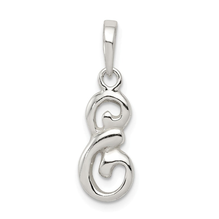 Million Charms 925 Sterling Silver Alphabet Letter Initial E Pendant