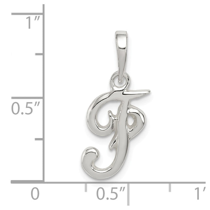 Million Charms 925 Sterling Silver Alphabet Letter Initial F Pendant